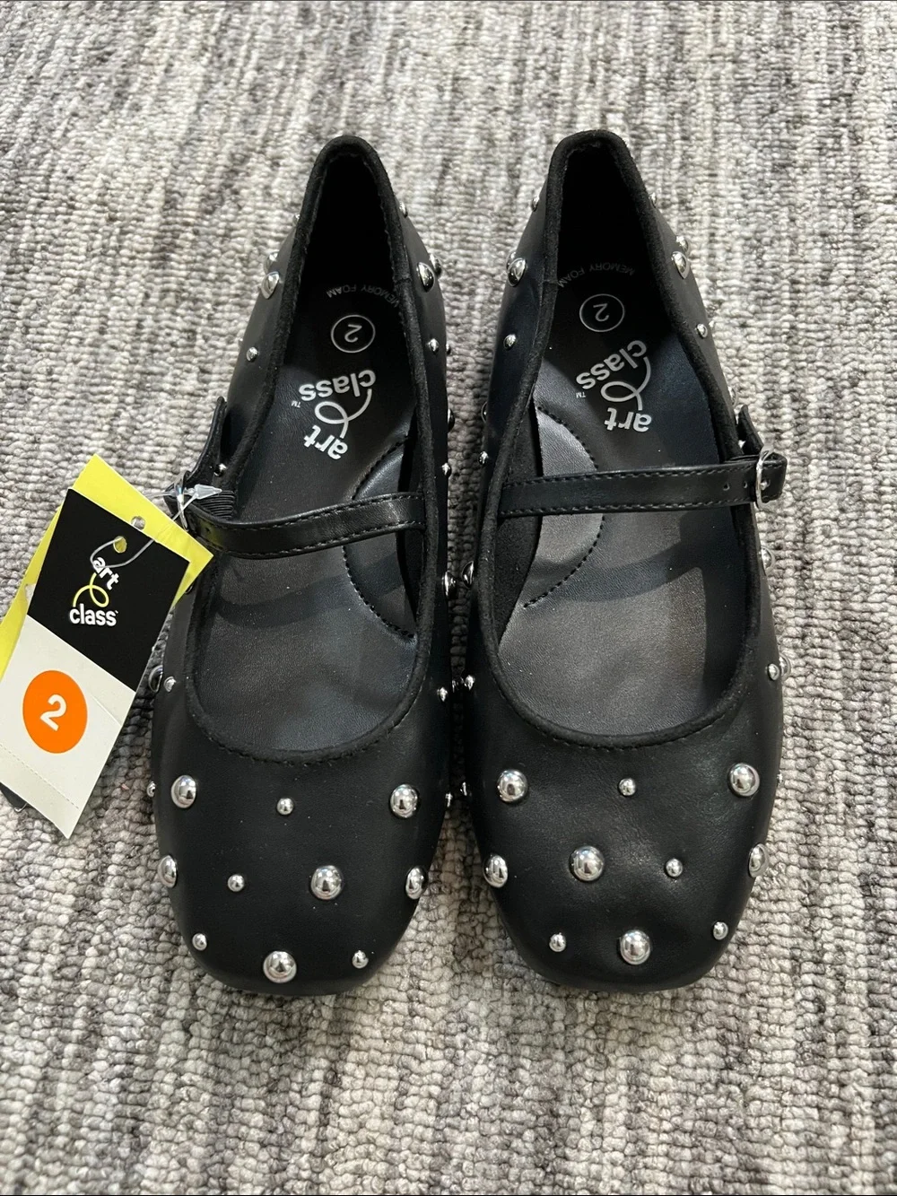 Art Class Girls' Madison Studded Ballet Flats Size 2